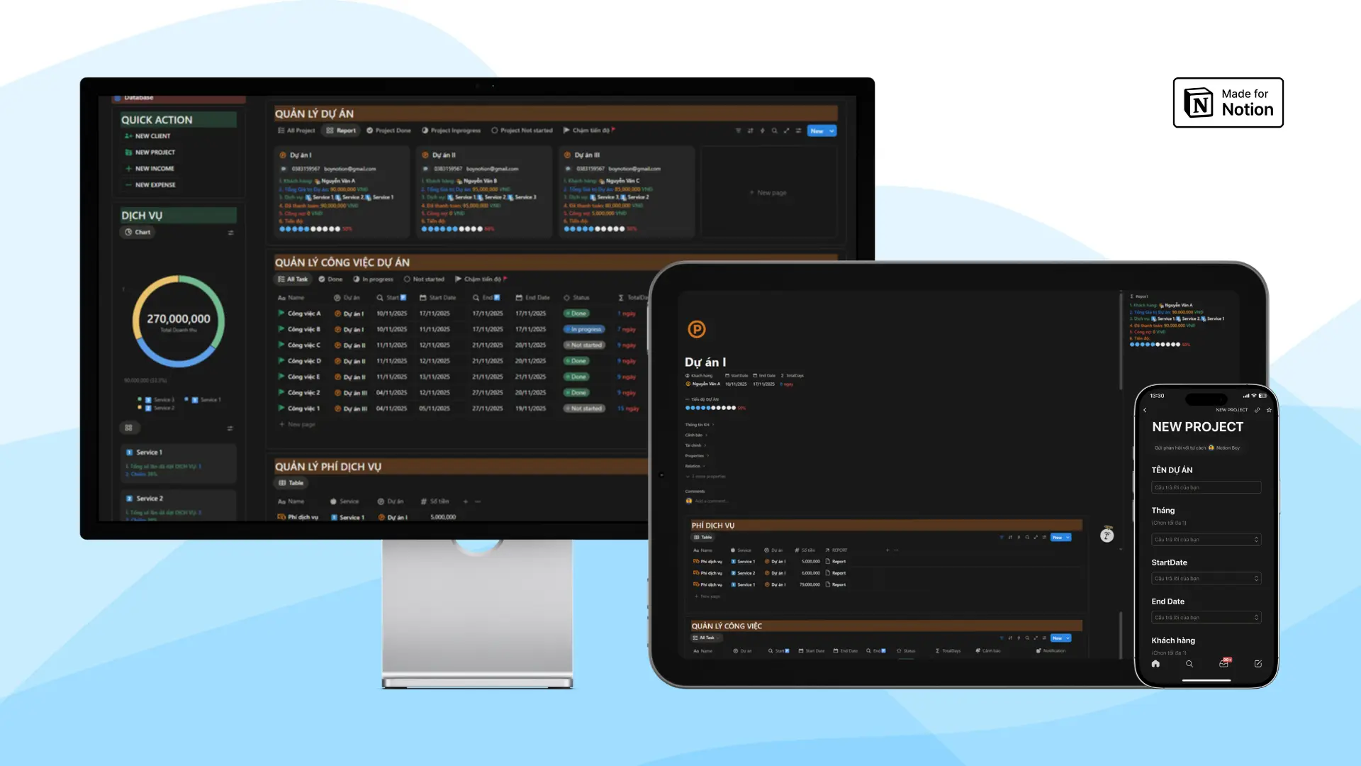 Notion Template for Freelancer - Quản lý Tài chính và Khách hàng