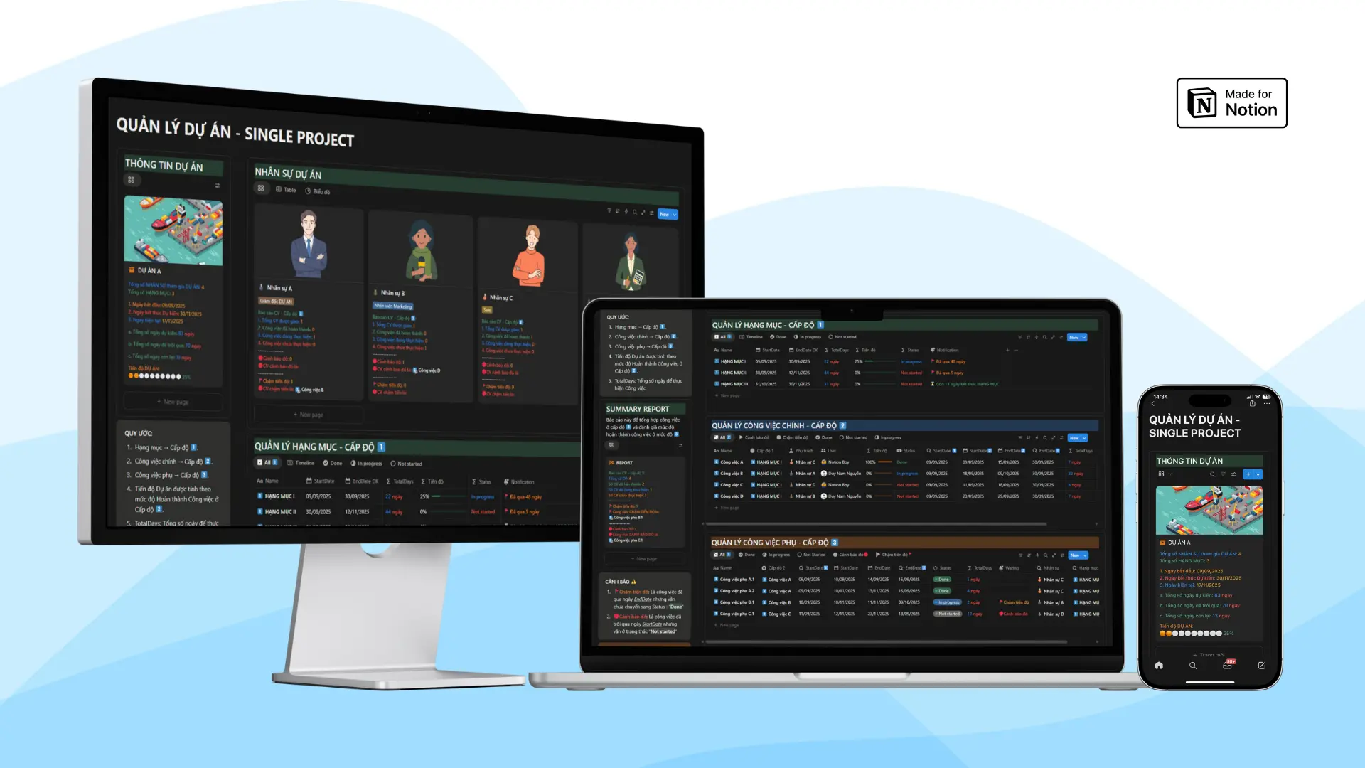 Notion Template Quản lý dự án chuyên nghiệp